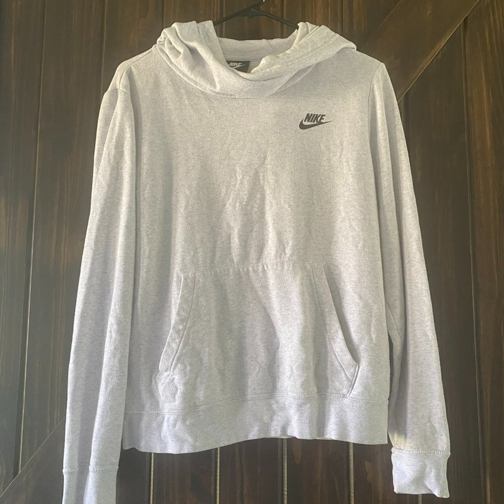 Women's Nike Cowl Neck Hoodie - Light Grey - Size Medium